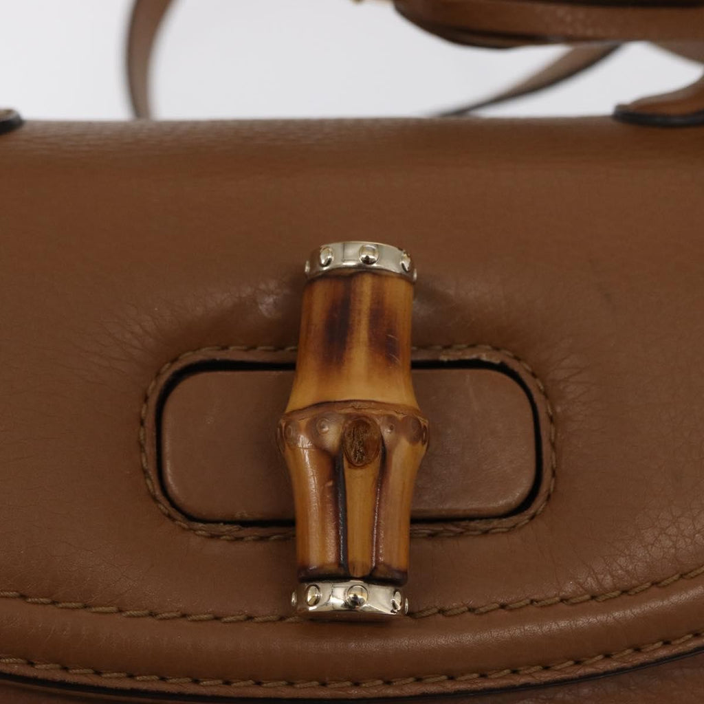 Gucci New Bamboo 1921 Top Handle Bag Leather Brown Leather Handbag (Pre-Owned)