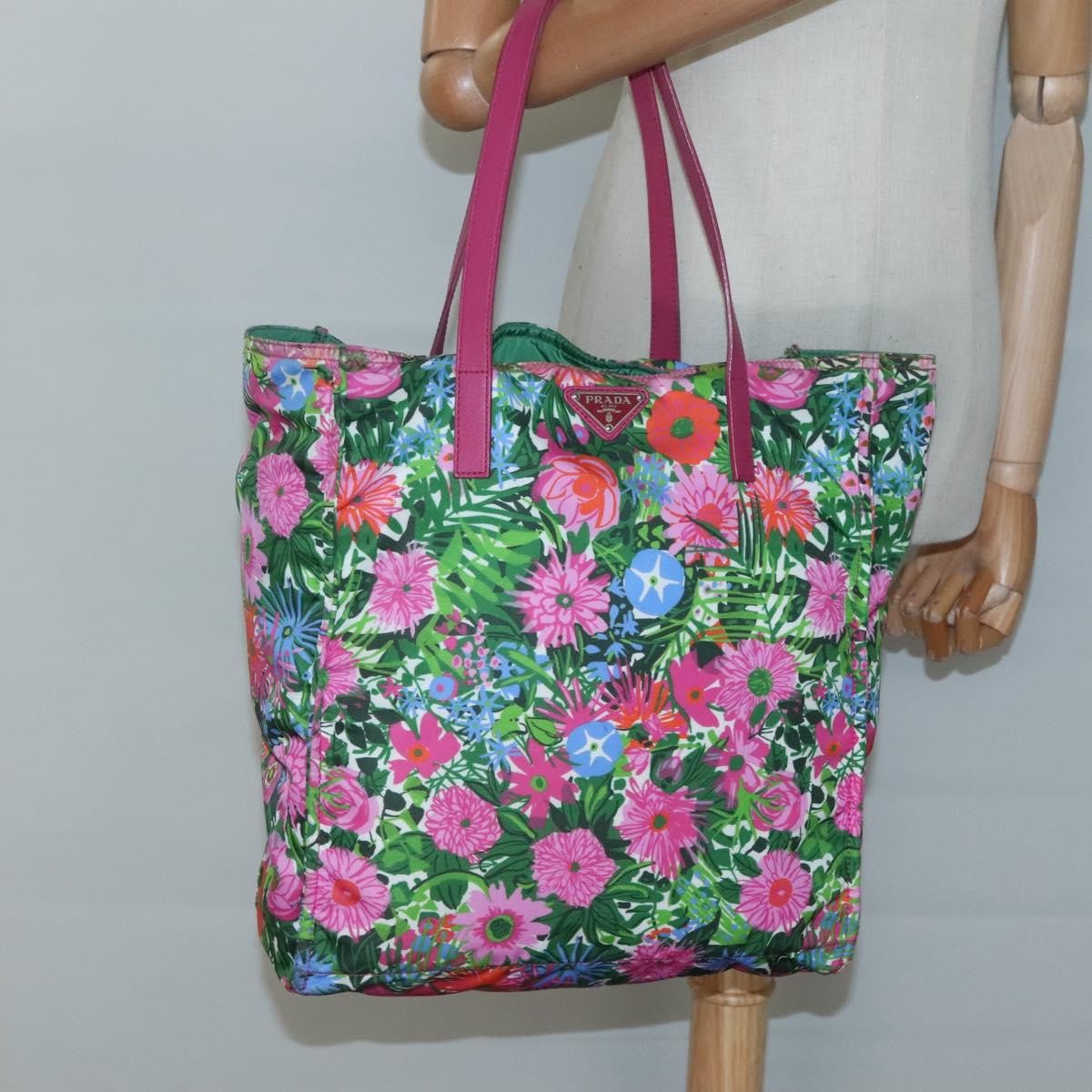 Prada Vintage Shopping Tote Nylon Multicolour Nylon Tote Bag Bag