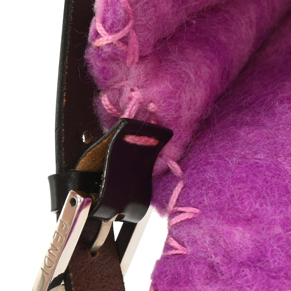 Fendi Baguette Bag Patent Purple Felt,Leather Handbag