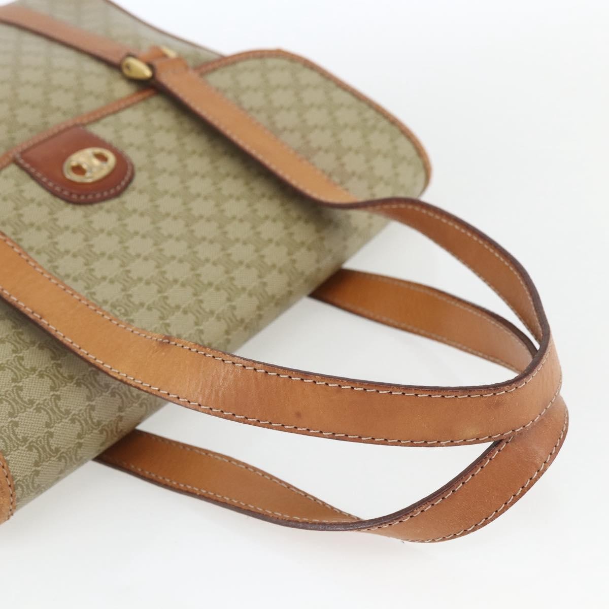 Celine Vintage Macadam Handbag Canvas And Leather Beige Canvas Handbag