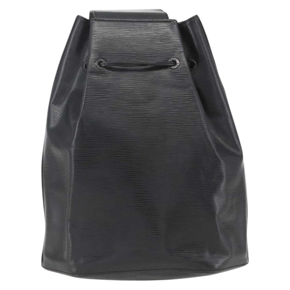 Louis Vuitton Sac A Dos Drawstring Backpack Epi Leather Black Leather Backpack Bag