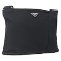 Prada Flat Messenger Bag Tessuto Black Nylon Shoulder Bag Bag