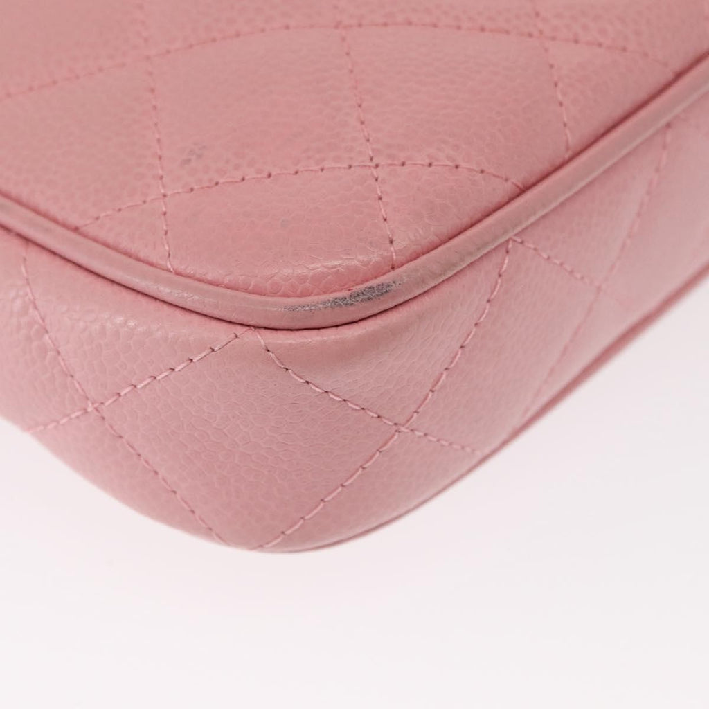 Chanel Timeless Cc Chain Shoulder Bag Quilted Caviar Pink Leather Shoulder Bag Bag