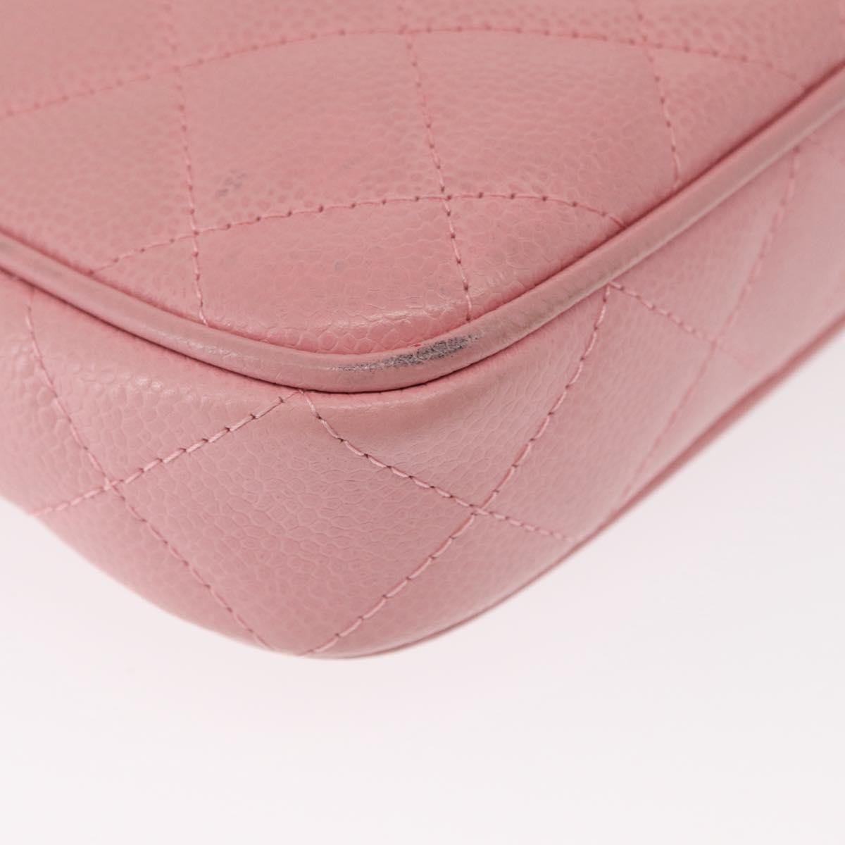 Chanel Timeless Cc Chain Shoulder Bag Quilted Caviar Pink Leather Shoulder Bag Bag