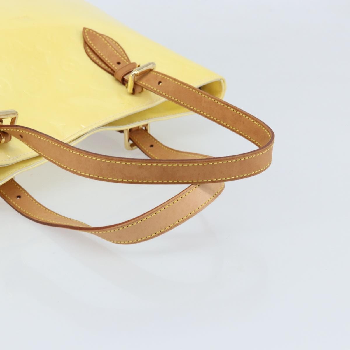 Louis Vuitton Brentwood Handbag Monogram Vernis Yellow Patent_Leather Tote Bag