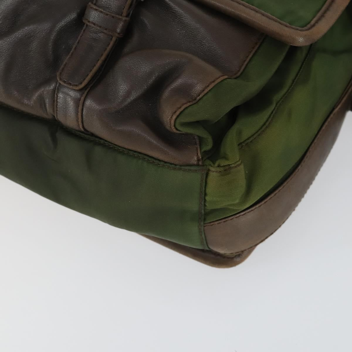 Prada Vintage Shoulder Bag Nylon And Leather Green Nylon Shoulder Bag Bag
