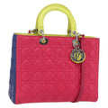 Christian Dior Lady Cannage Matelassé Pink Leather Tote Bag Bag (Pre-Owned)