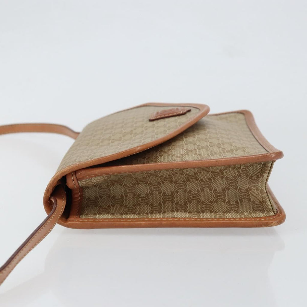 Celine Vintage Macadam Shoulder Bag Canvas Beige Canvas Shoulder Bag Bag