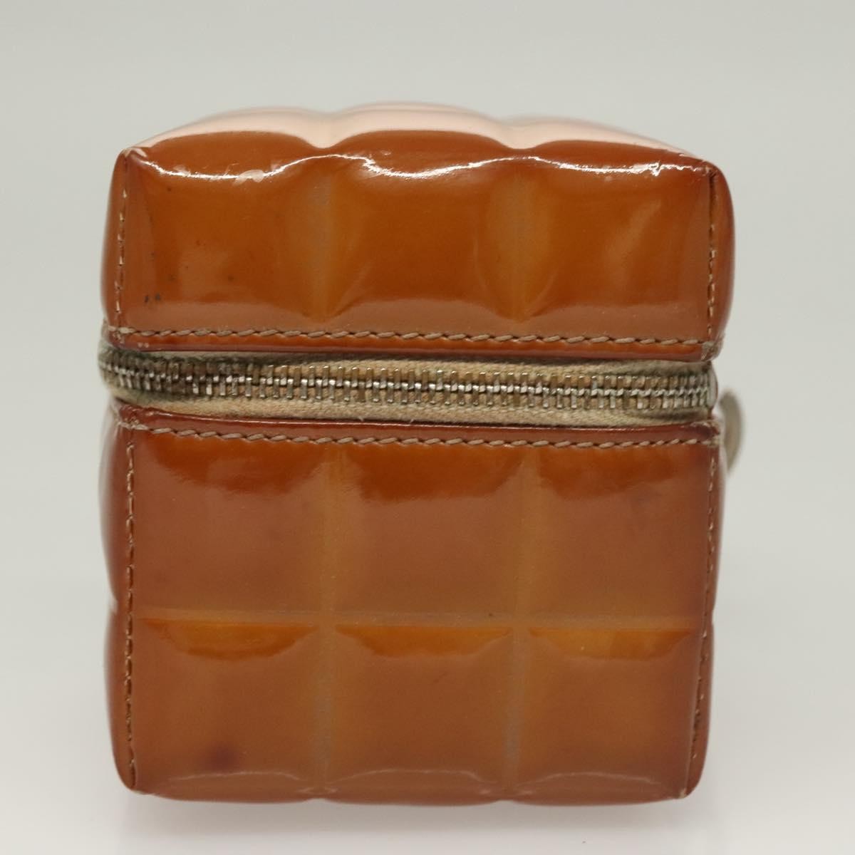 Chanel Rubiks Cube Wristlet Quilted Patent Brown Patent_Leather Bag