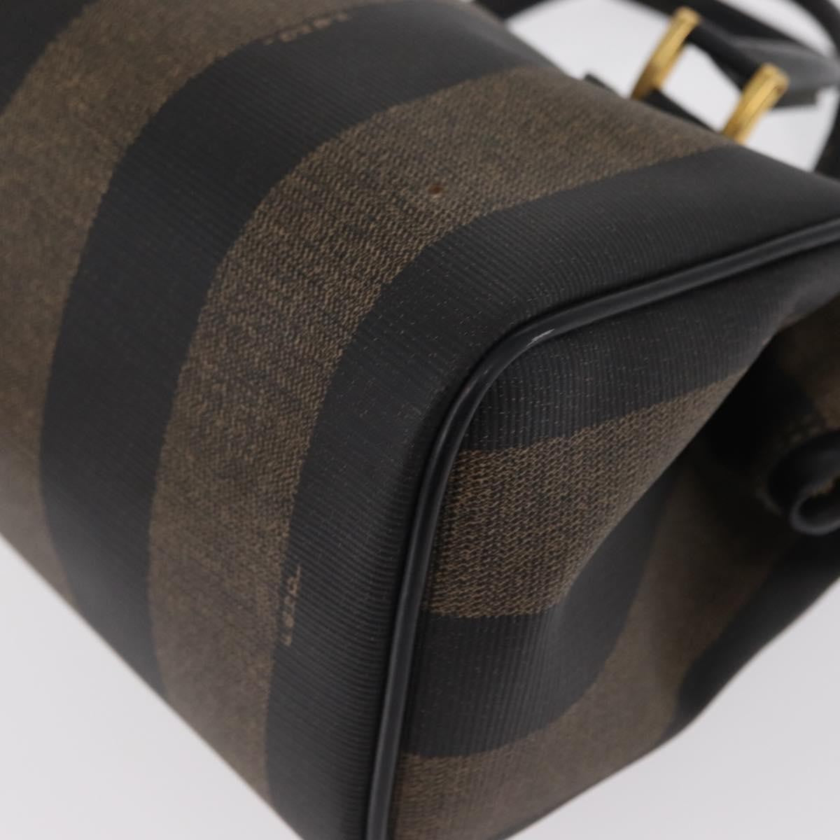 Fendi Vintage Pequin Convertible Boston Bag Coated Canvas Brown Canvas Travel Bag Bag