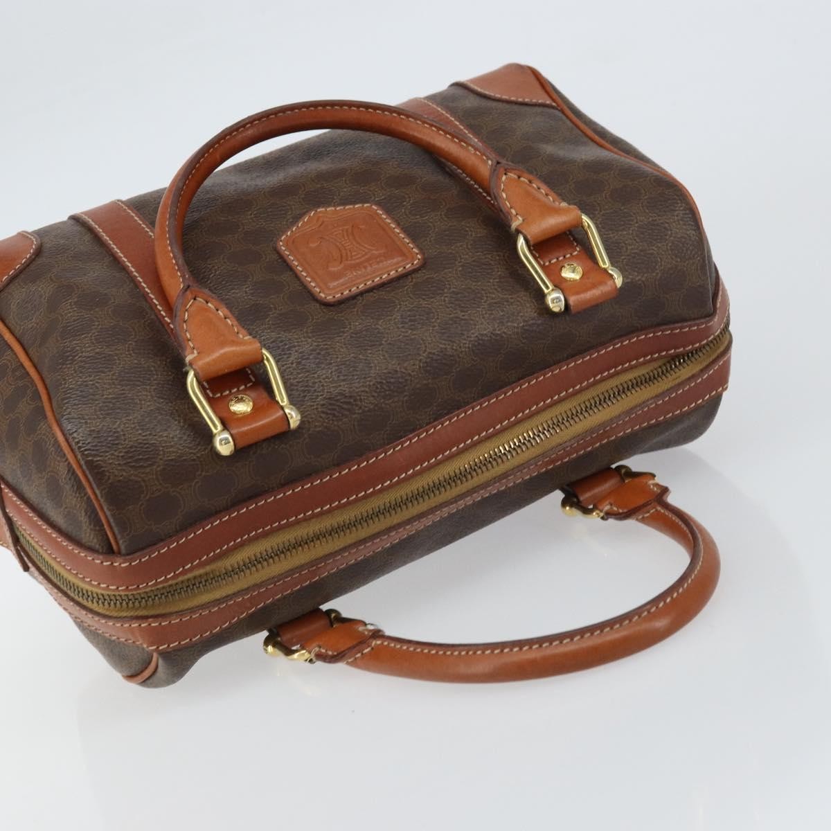 Celine Vintage Macadam Handbag Canvas And Leather Brown Canvas Handbag