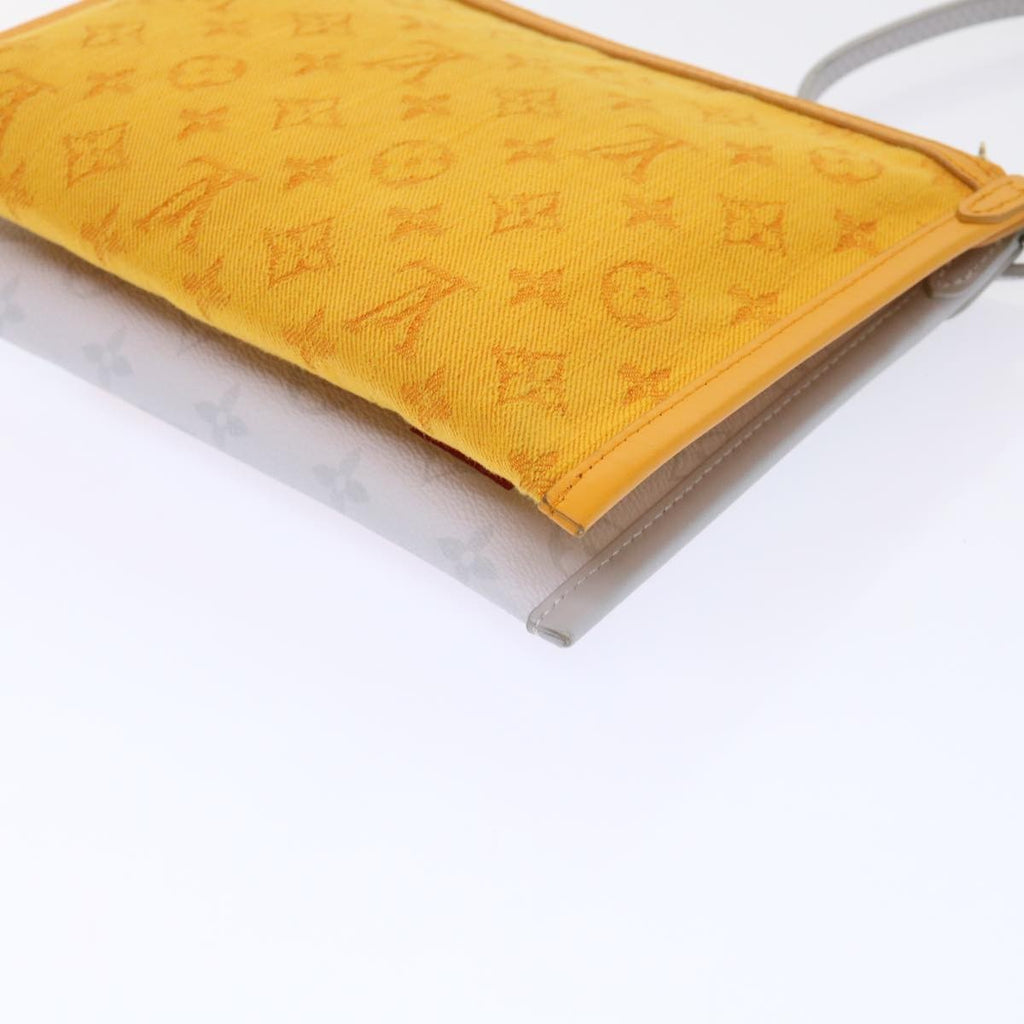 Louis Vuitton Double Flat Messenger Bag Limited Edition Logo Story Monogram Canvas And Denim Multicolour Canvas Clutche & Pouche Bag