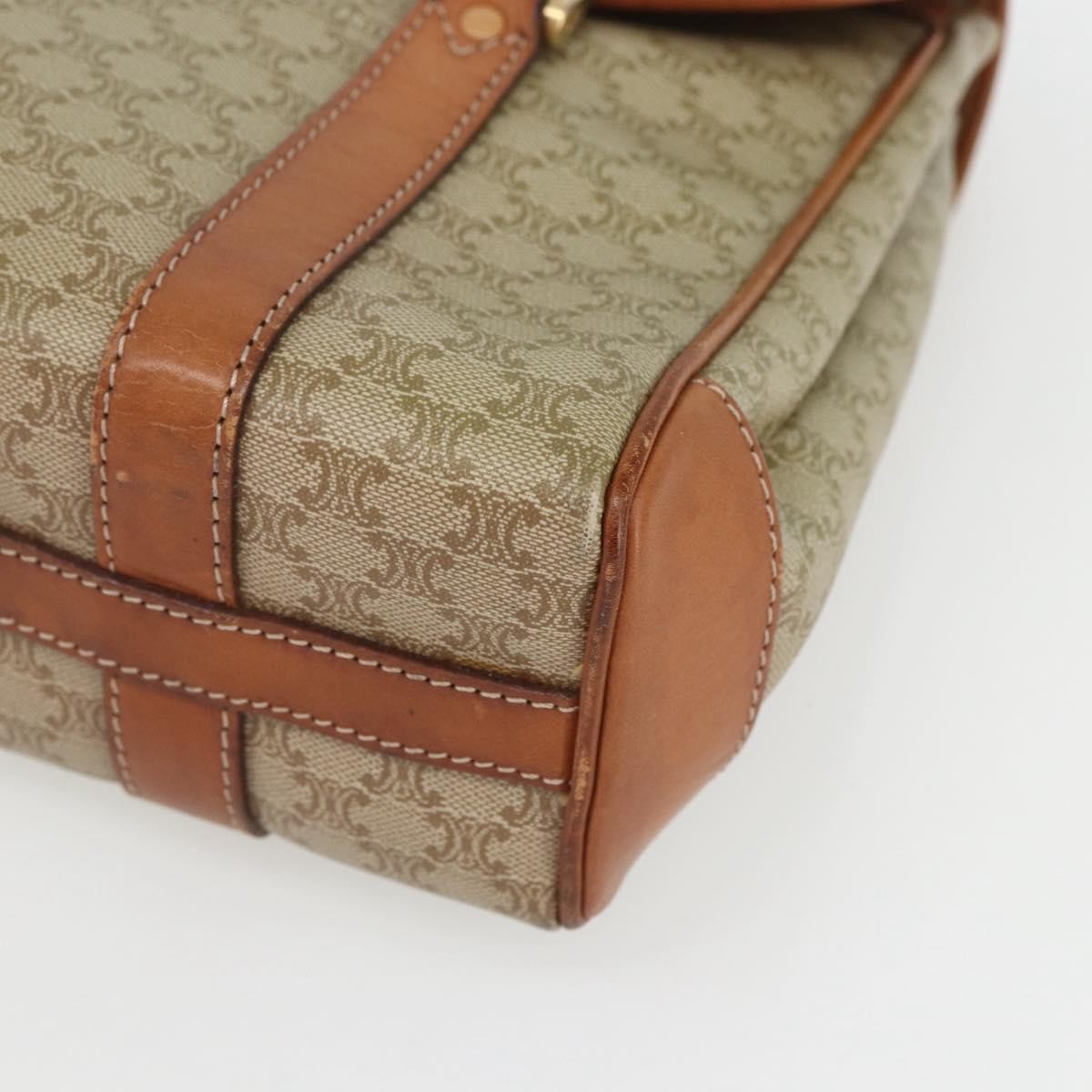 Celine Vintage Macadam Handbag Canvas And Leather Beige Canvas Handbag