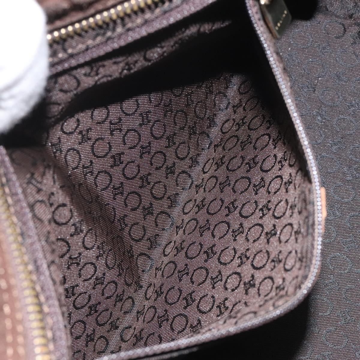 Celine C Macadam Handbag Suede And Leather Brown Suede Handbag