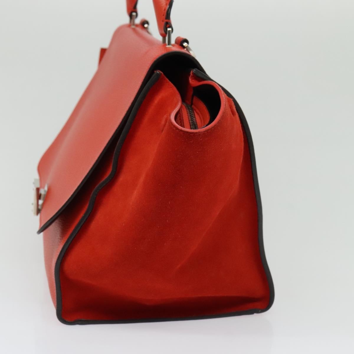 Celine Trapeze Bag Leather With Suede Red Leather Handbag