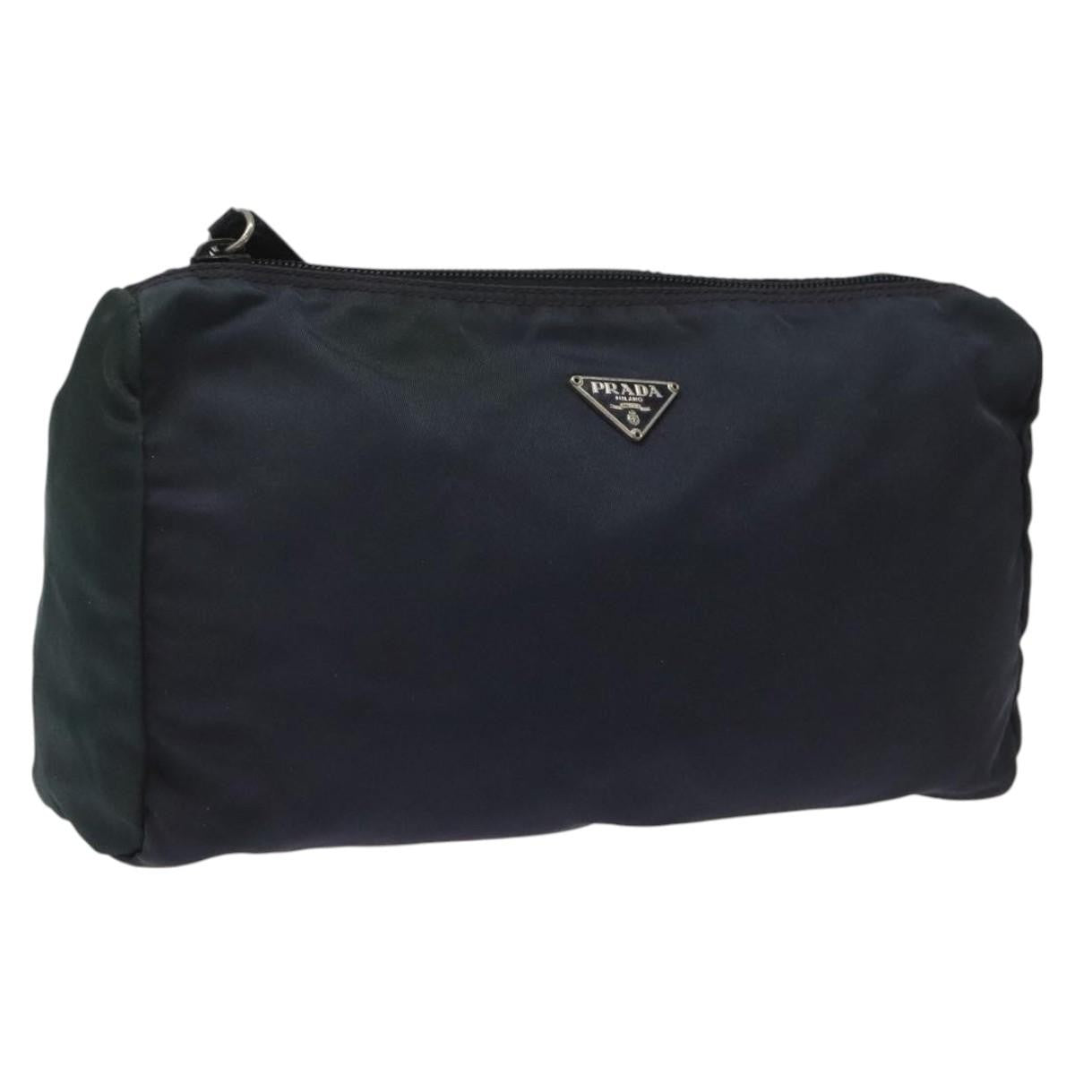 Prada Vintage Pouch Tessuto Navy Nylon Clutche & Pouche Bag