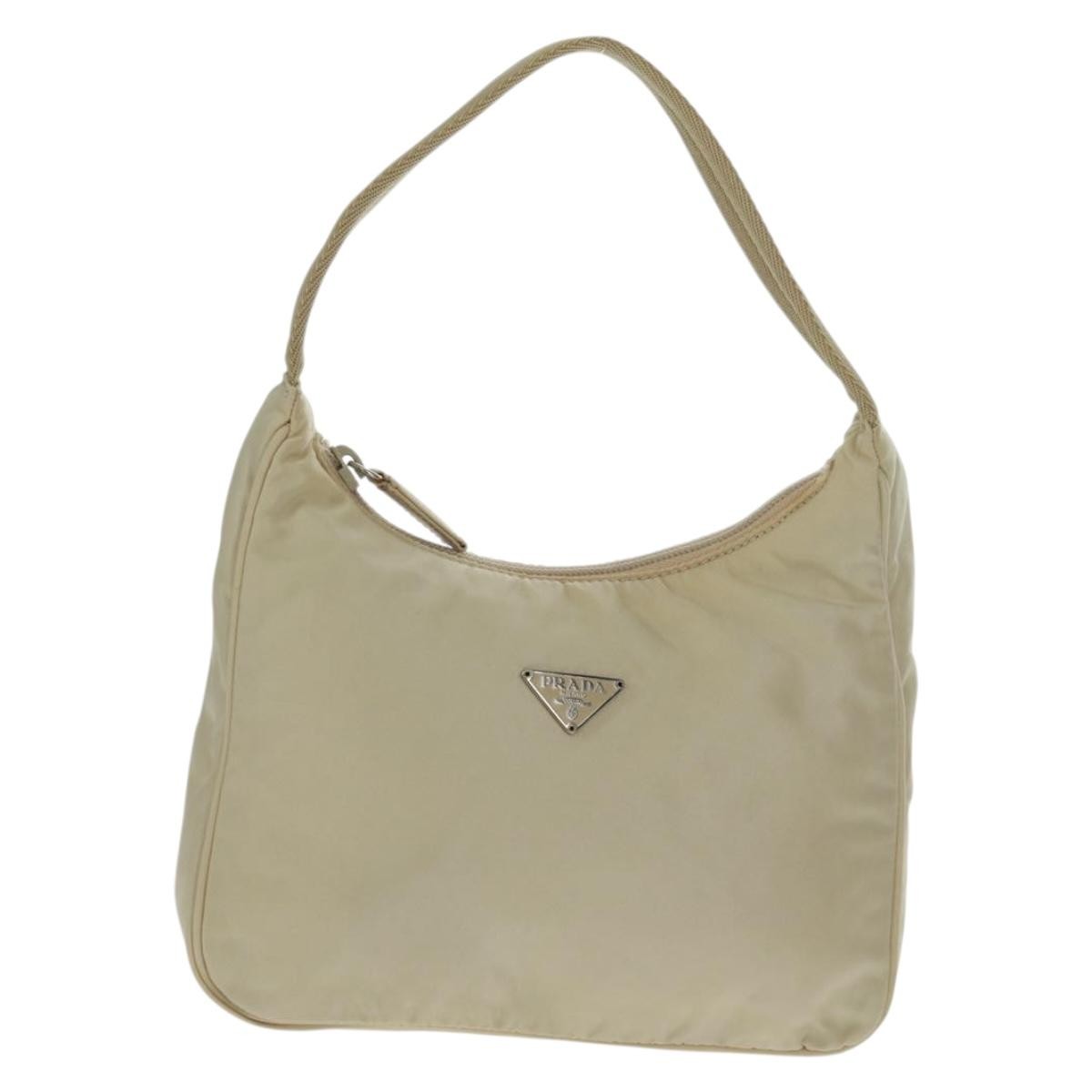 Prada Hobo Tessuto Beige Nylon Handbag