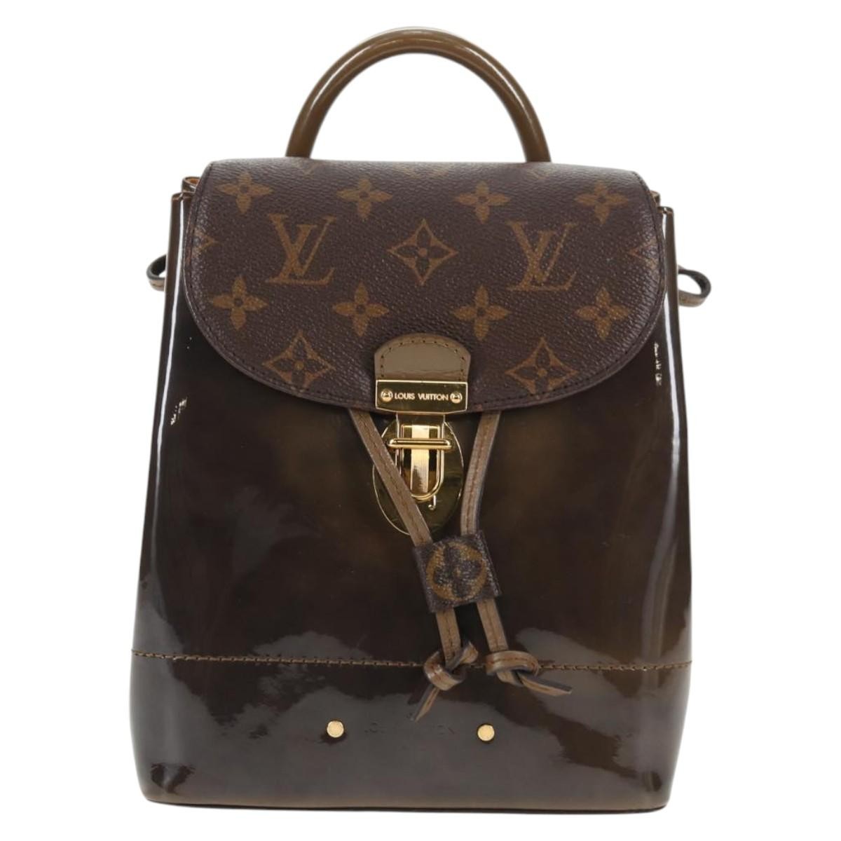Louis Vuitton Hot Springs Backpack Vernis With Monogram Canvas Khaki Canvas Backpack Bag