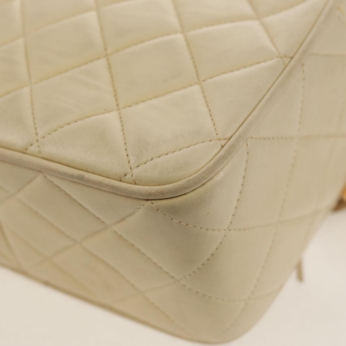 Chanel Chain Flap Shoulder Bag Quilted Lambskin Beige Leather Shoulder Bag Bag