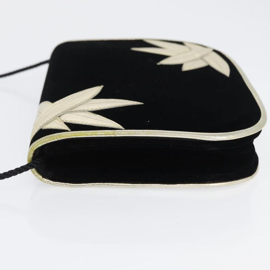 Saint Laurent Vintage Flap Crossbody Bag Velvet Black Velvet Shoulder Bag Bag (Pre-Owned)