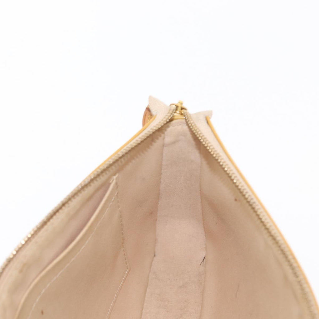 Louis Vuitton Pochette Accessoires Nm Monogram Vernis Yellow Patent_Leather Clutche & Pouche Bag