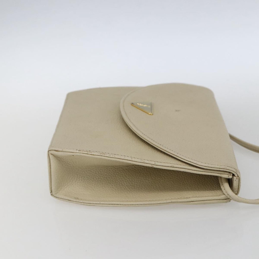 Saint Laurent Vintage Shoulder Bag Leather Ecru Leather Shoulder Bag Bag (Pre-Owned)
