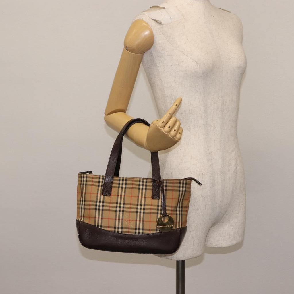 Burberry Nova Check Tote Canvas And Leather Beige Canvas Tote Bag