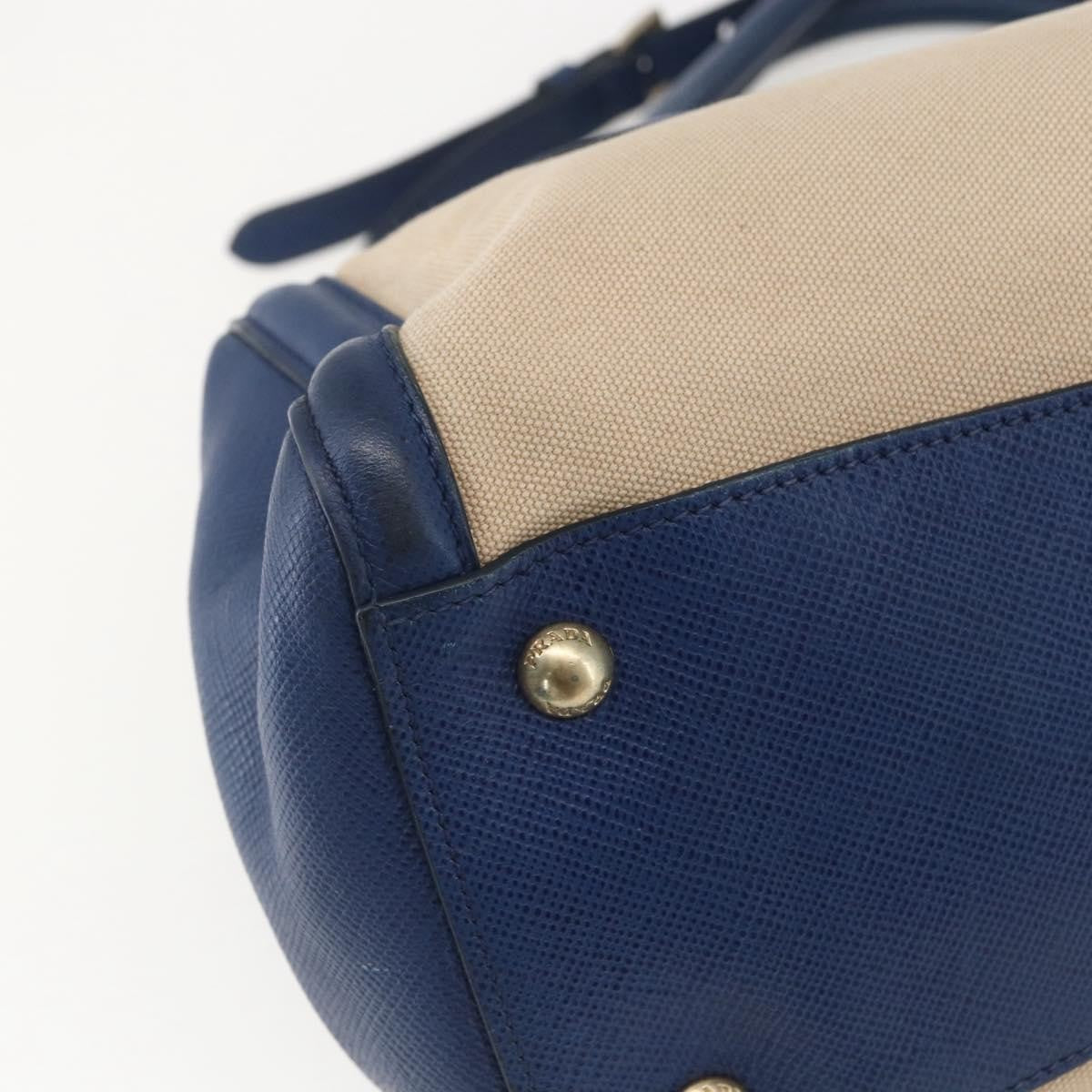 Prada Cuir Frame Convertible Tote Canvas And Saffiano Leather Beige Canvas Tote Bag Bag