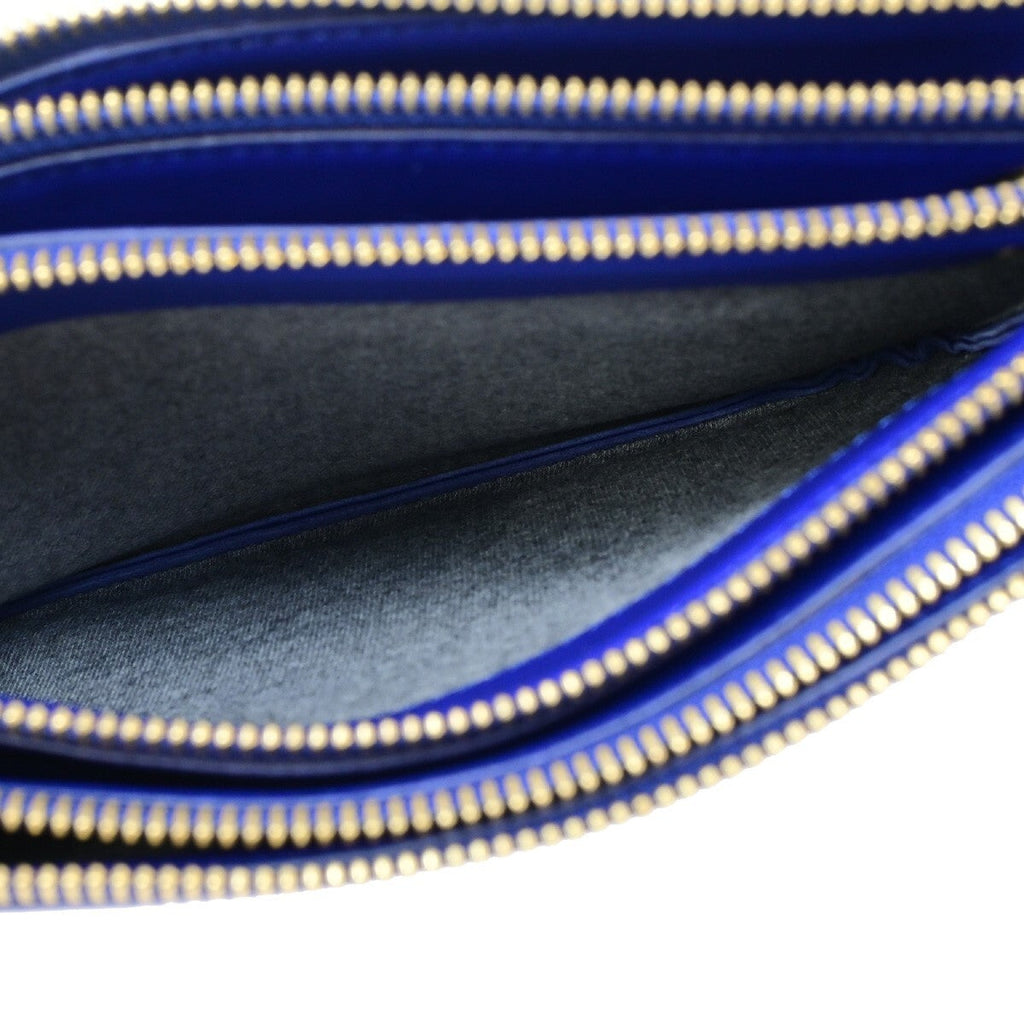 Celine Trio Crossbody Bag Leather Blue Leather Bag