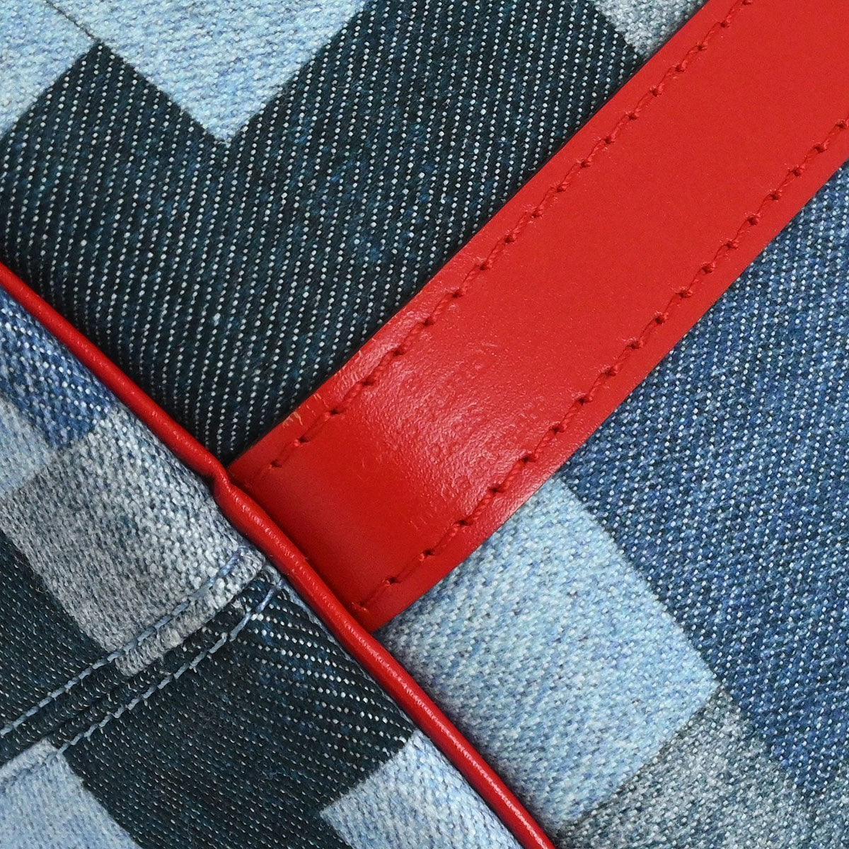 Louis Vuitton Speedy Bandouliere Bag Damier And Monogram Patchwork Denim Blue Denim_Jeans Handbag