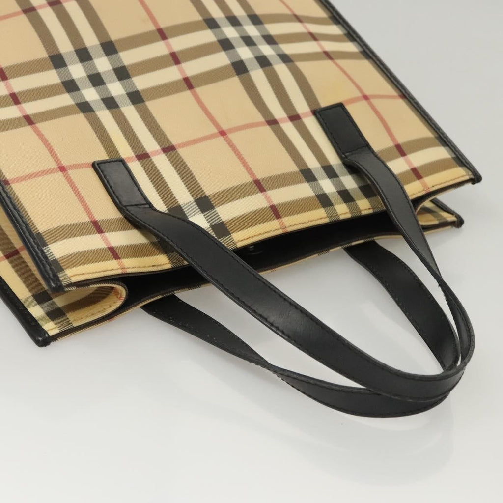 Burberry Nova Check Tote Canvas Check Pattern Beige Canvas Tote Bag