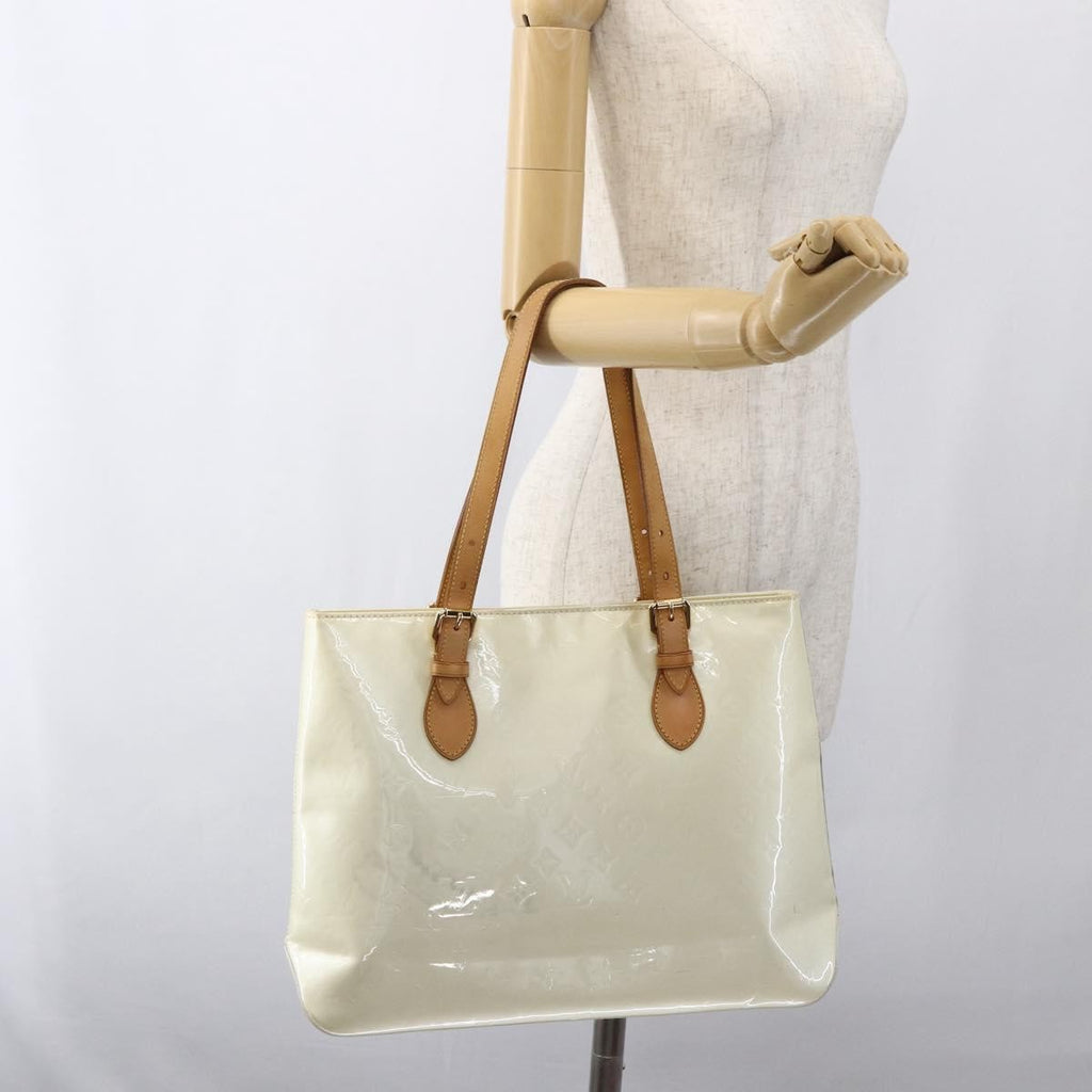 Louis Vuitton Brentwood Handbag Monogram Vernis Beige Patent_Leather Tote Bag