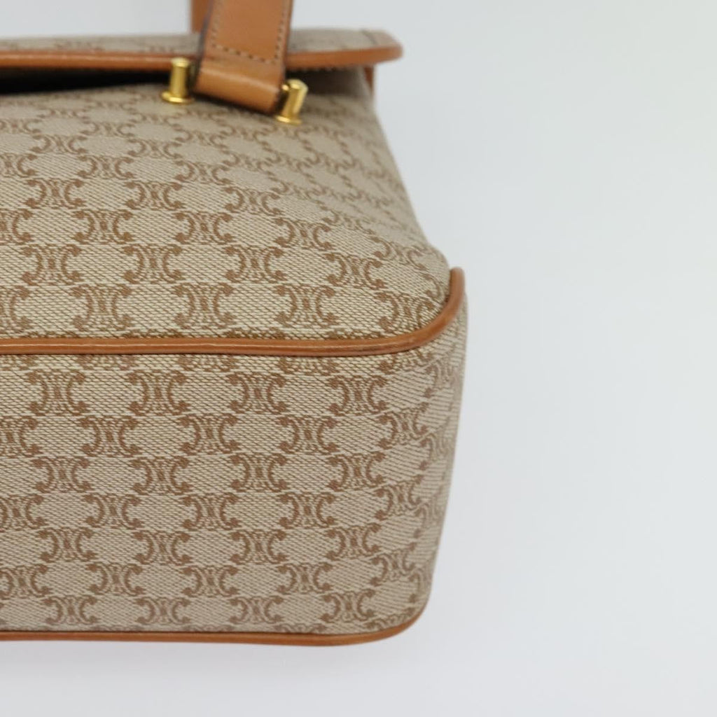 Celine Vintage Macadam Handbag Canvas And Leather Beige Canvas Handbag