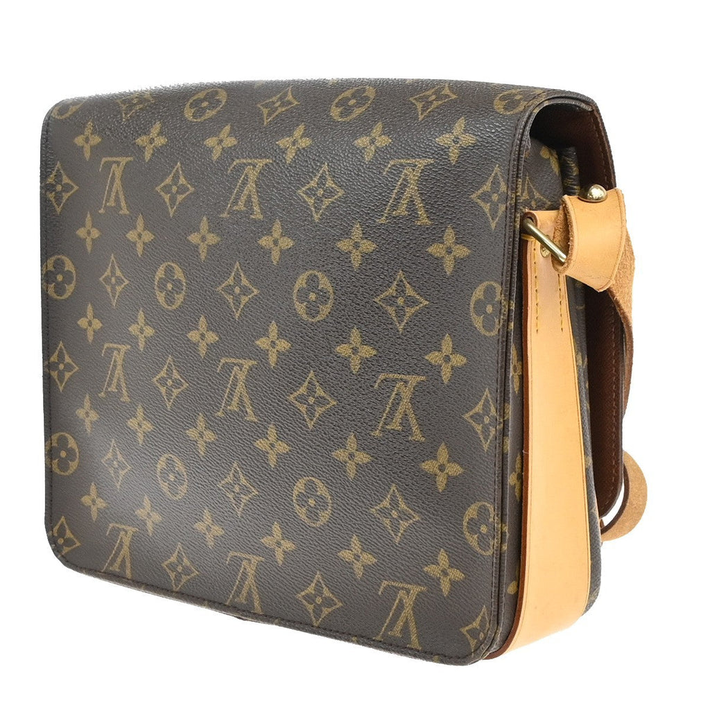 Louis Vuitton Cartouchiere Handbag Monogram Canvas Brown Canvas Shoulder Bag