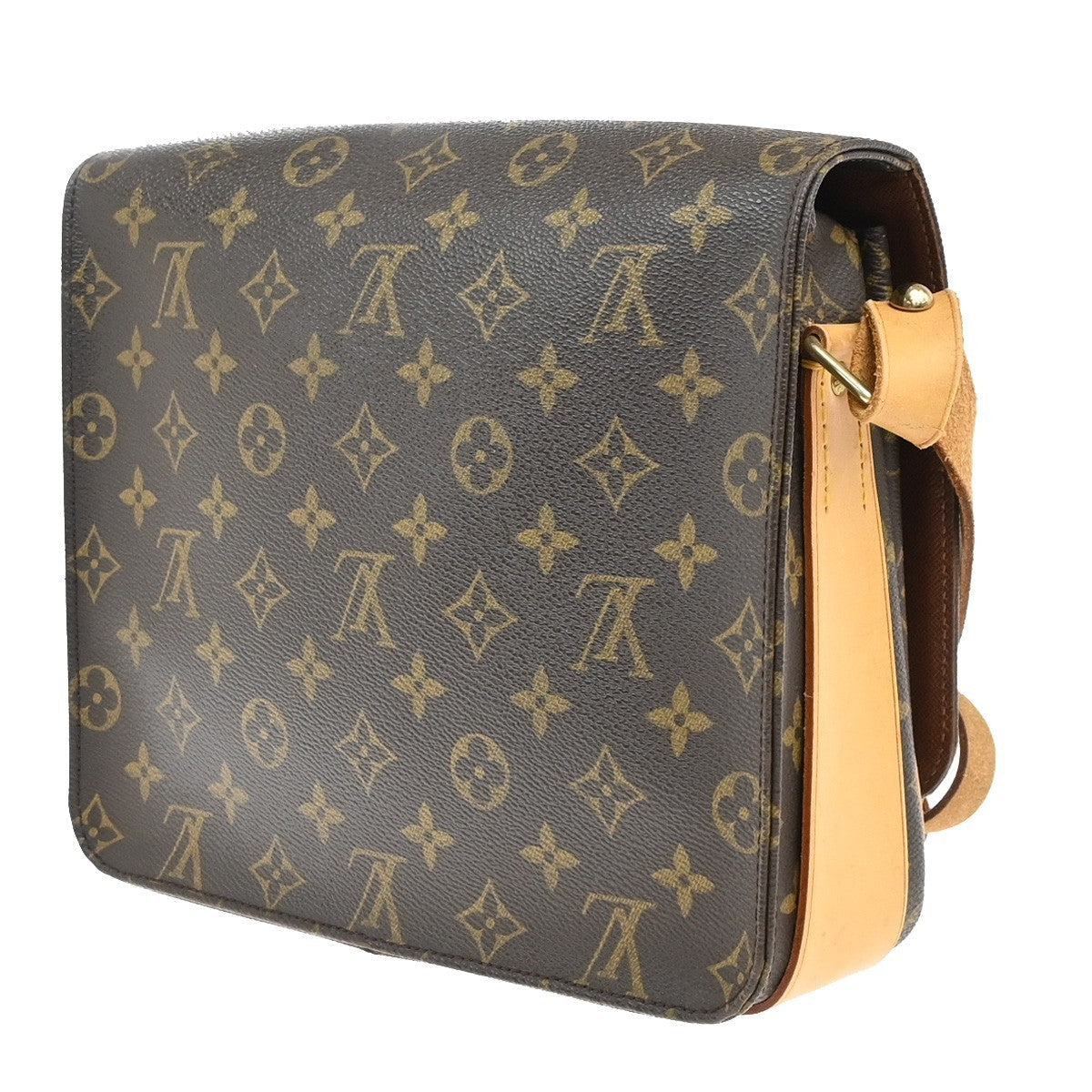 Louis Vuitton Cartouchiere Handbag Monogram Canvas Brown Canvas Shoulder Bag