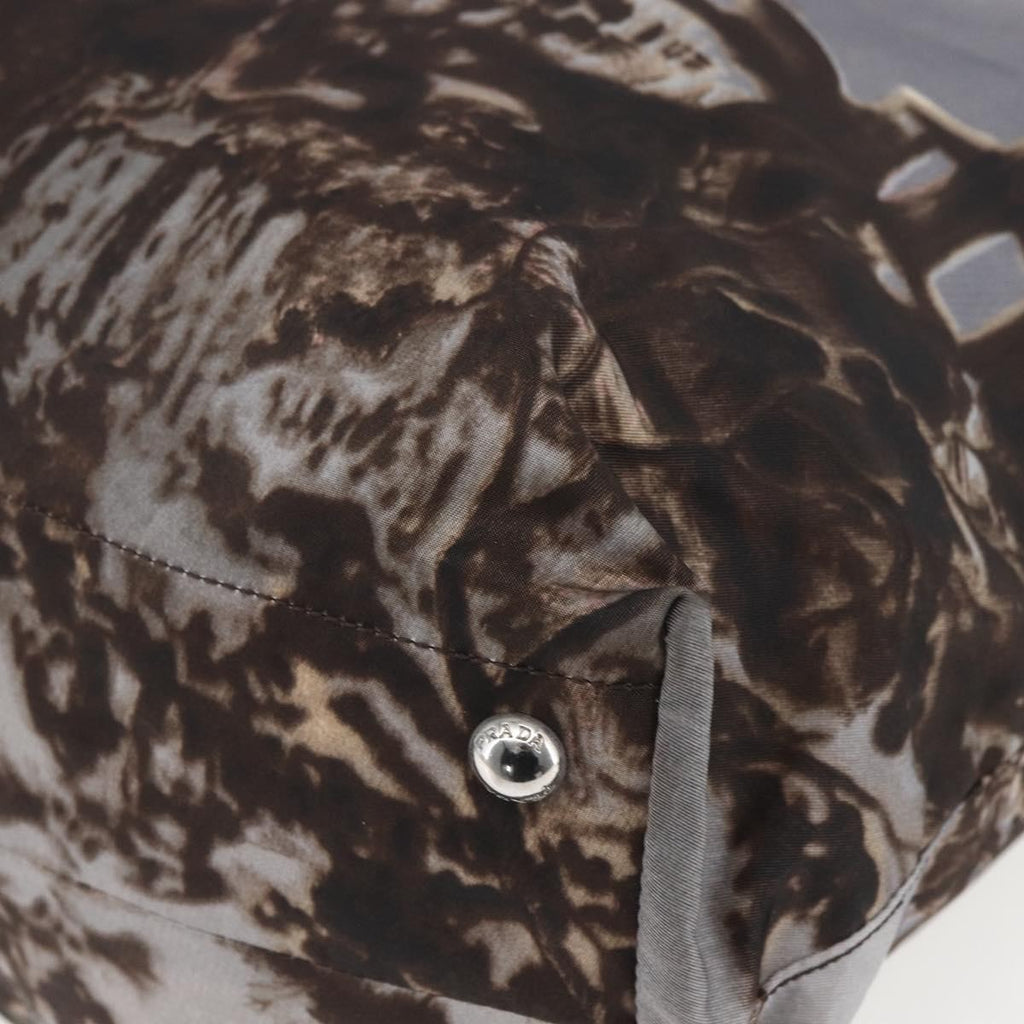 Prada Convertible Tote Printed Tessuto Brown Nylon Tote Bag Bag