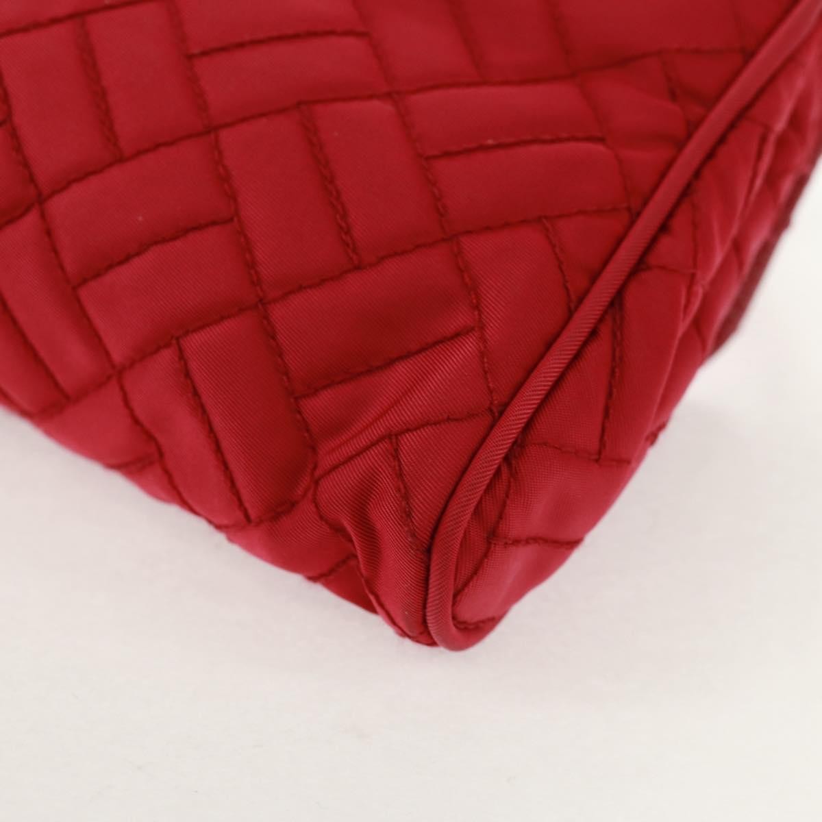 Prada Pushlock Chain Flap Bag Quilted Tessuto Red Nylon Shoulder Bag Bag