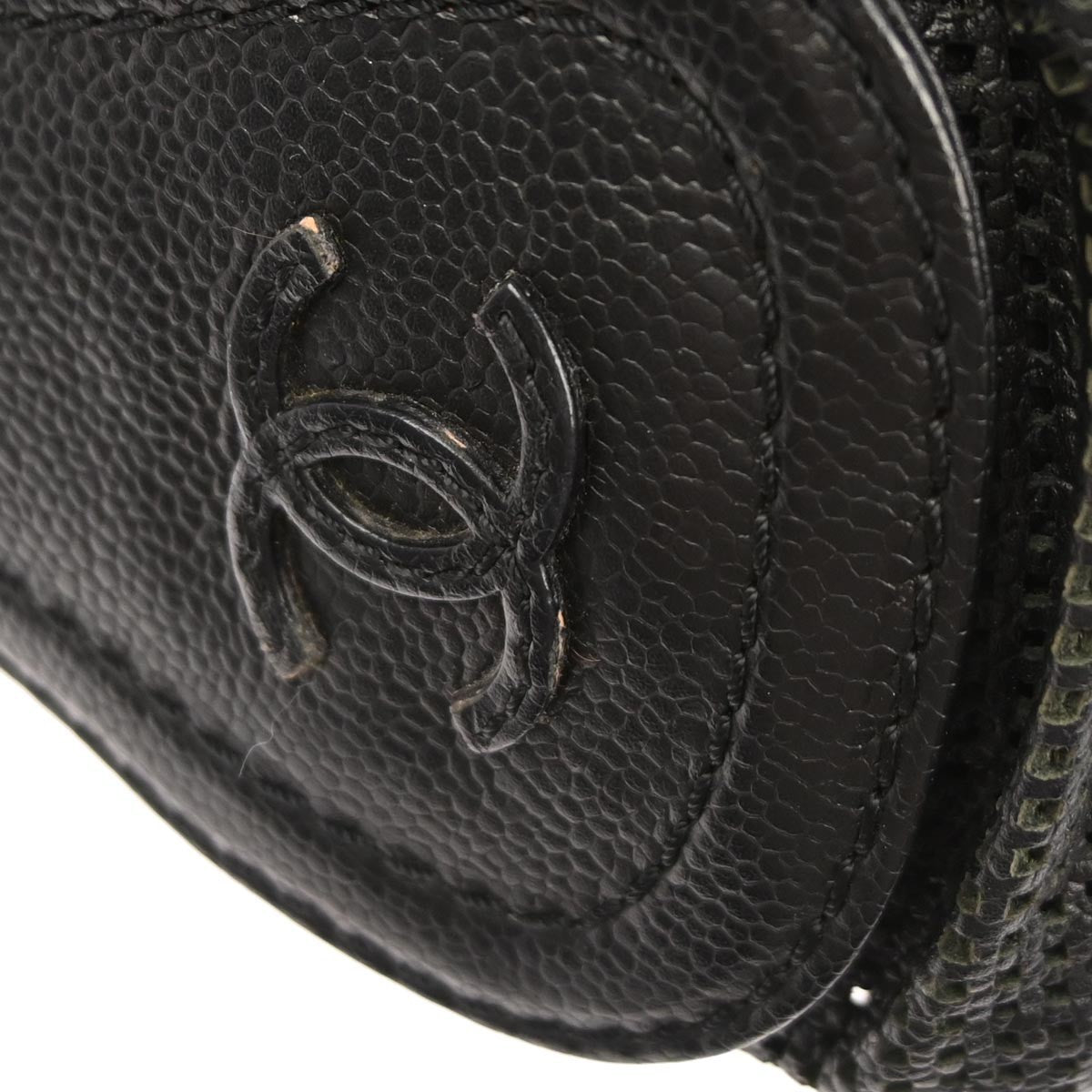 Chanel Pulley Camera Bag Perforated Caviar Black Leather Shoulder Bag Bag