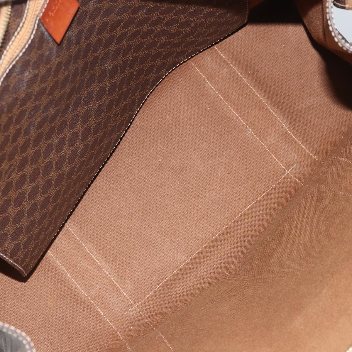 Celine Vintage Macadam Handbag Canvas And Leather Brown Canvas Tote Bag Bag