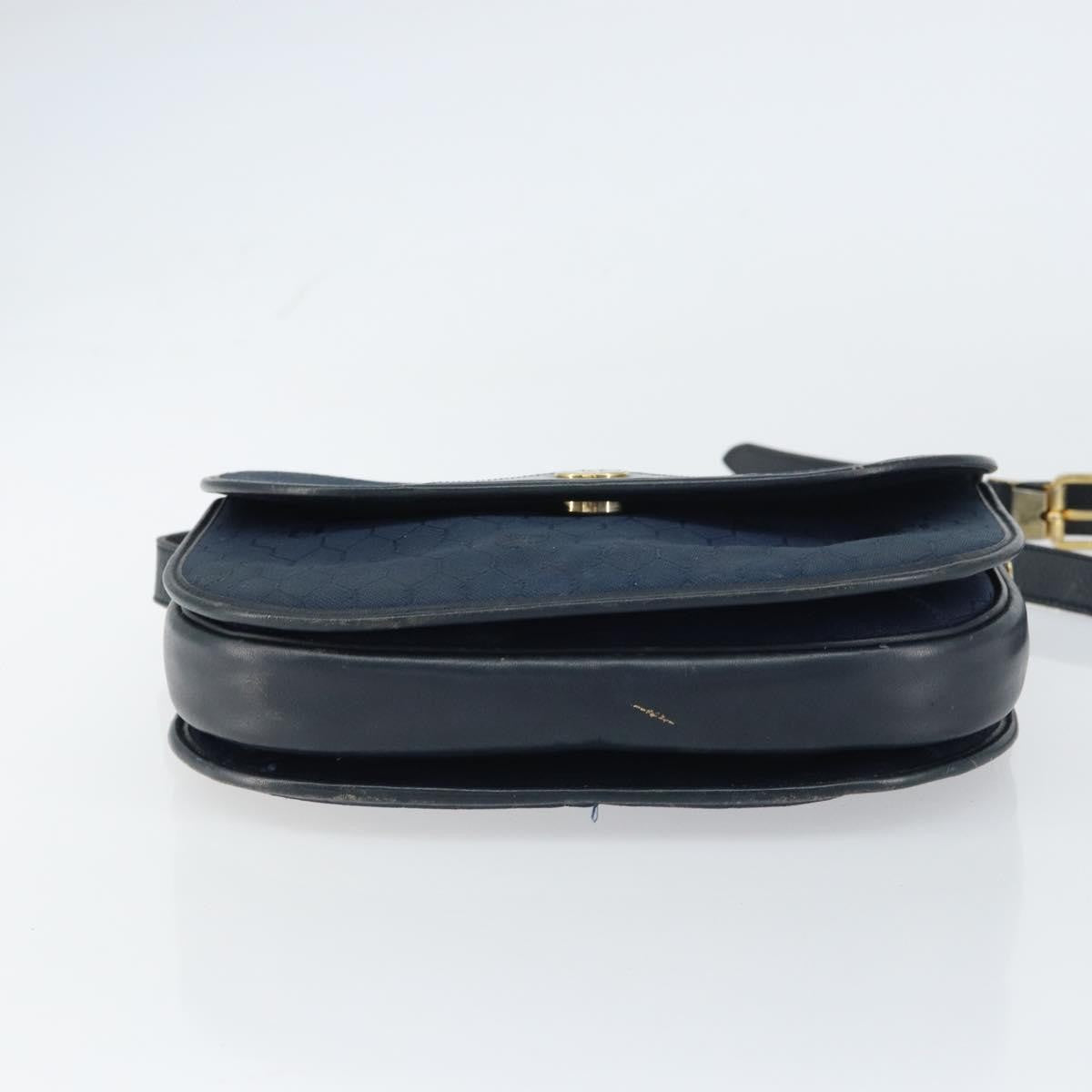 Christian Dior Vintage Honeycomb Shoulder Bag Canvas Navy Canvas Shoulder Bag Bag (Pre-Owned)