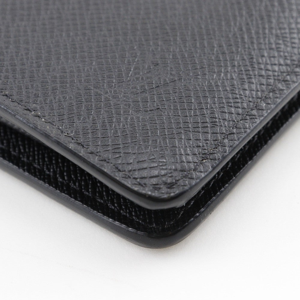 Louis Vuitton Brazza Long Bifold Wallet Taiga Leather Black Leather Wallets Accessory