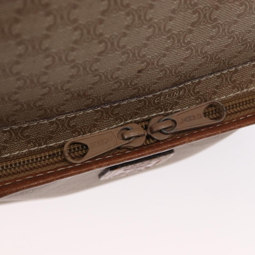 Celine Vintage Macadam Shoulder Bag Canvas And Leather Beige Canvas Shoulder Bag Bag