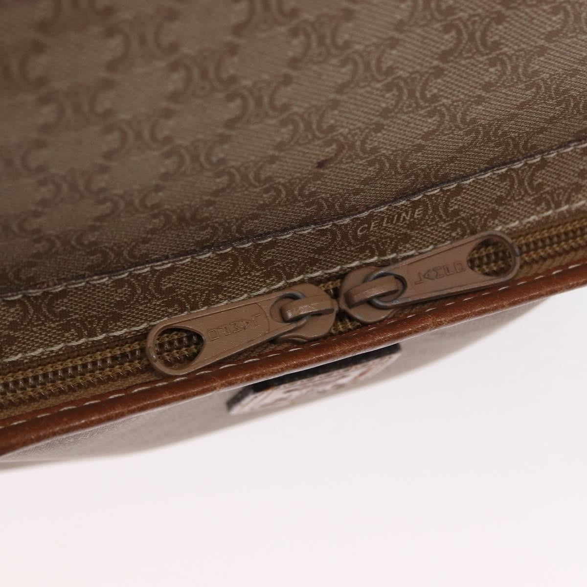 Celine Vintage Macadam Shoulder Bag Canvas And Leather Beige Canvas Shoulder Bag Bag