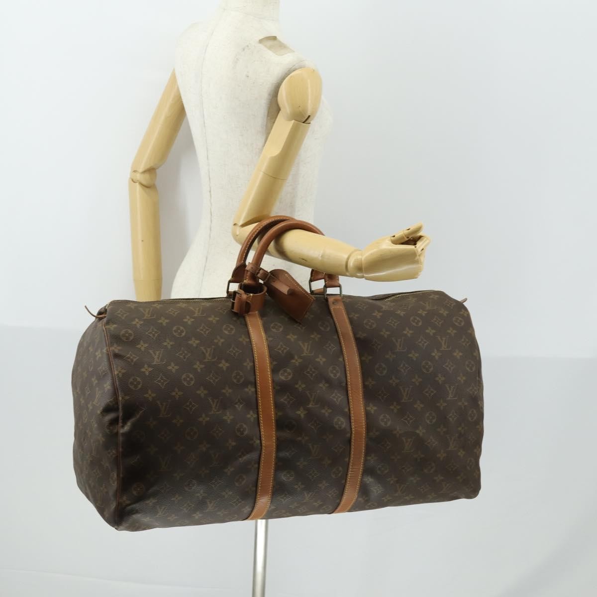 Louis Vuitton Keepall Bag Monogram Canvas Brown Canvas Travel Bag