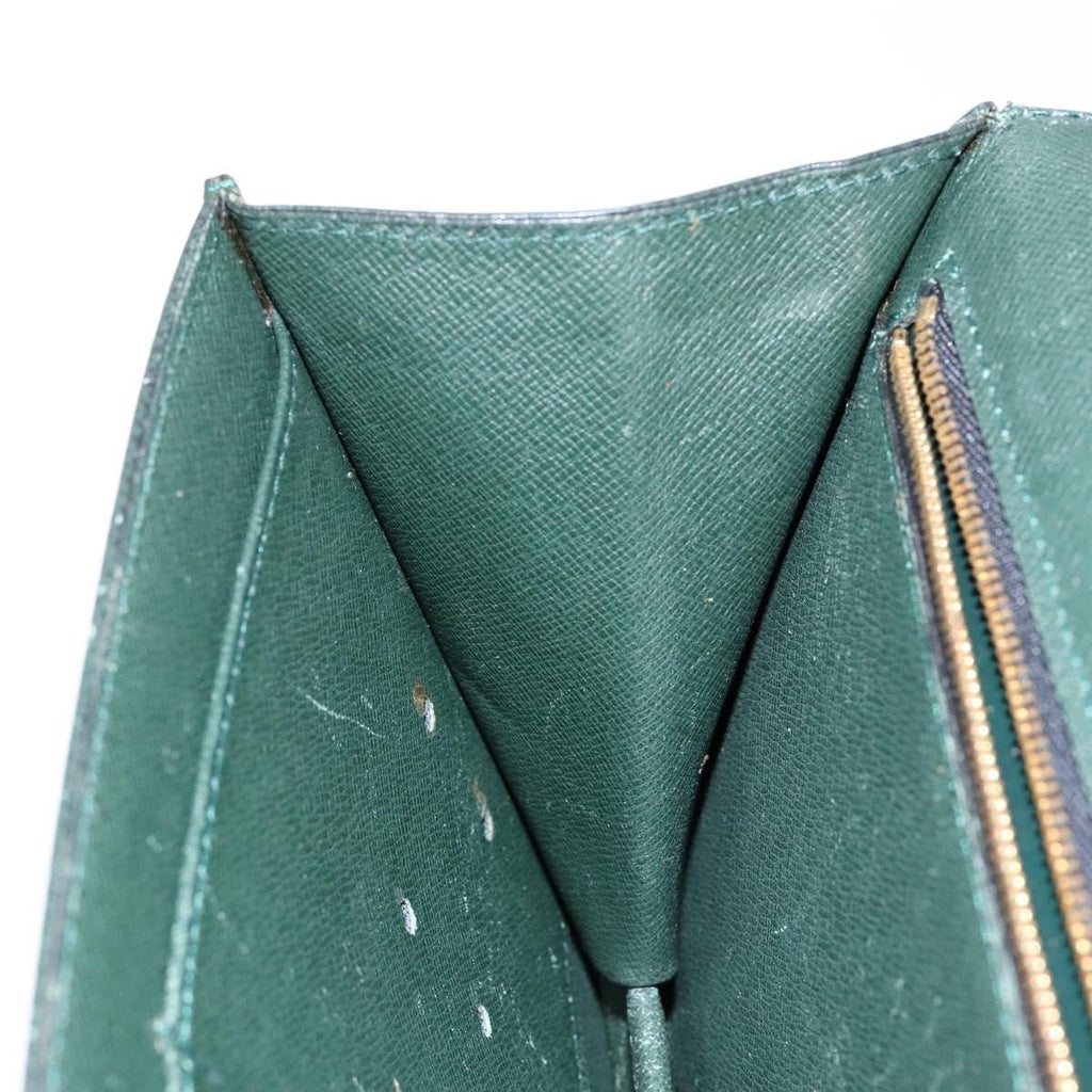Louis Vuitton Kourad Pouch Taiga Green Leather Clutche & Pouche Bag