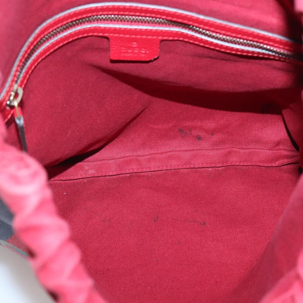 Gucci Logo Drawstring Backpack Striped Canvas Multicolour Canvas Backpack Bag (Pre-Owned)
