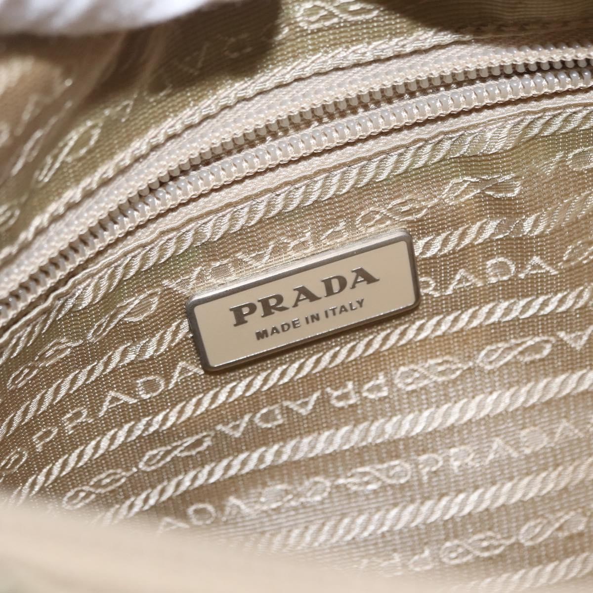 Prada Buckle Messenger Bag Tessuto Beige Nylon Shoulder Bag Bag