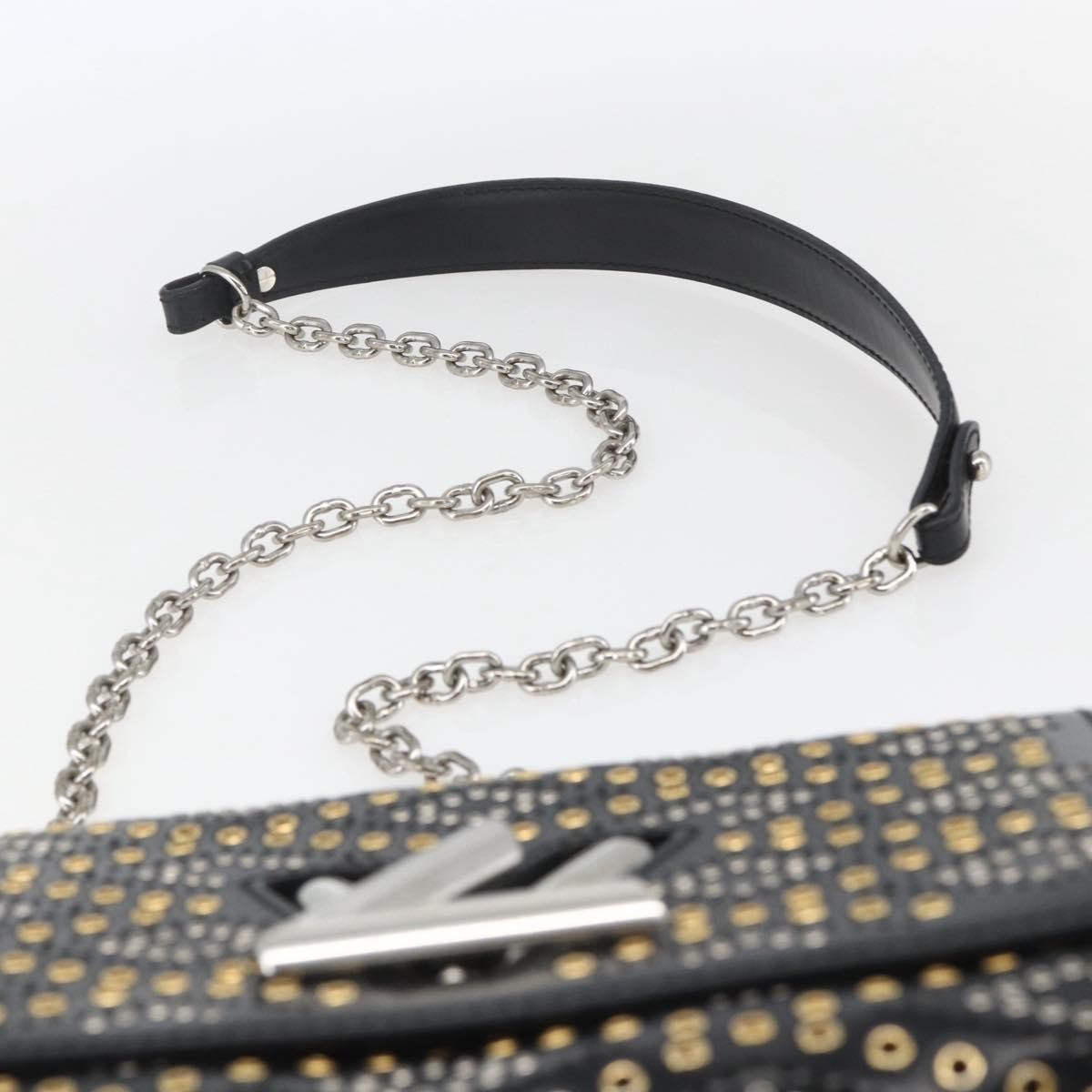 Louis Vuitton Twist Handbag Limited Edition Grommet Embellished Leather Black Leather Shoulder Bag