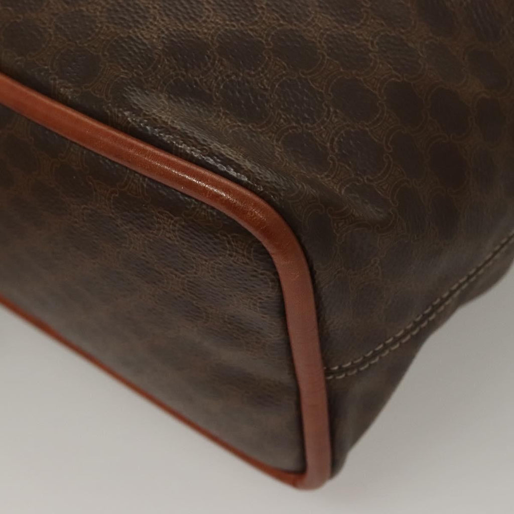 Celine Macadam Handbag Macadam With Leather Brown Canvas Handbag