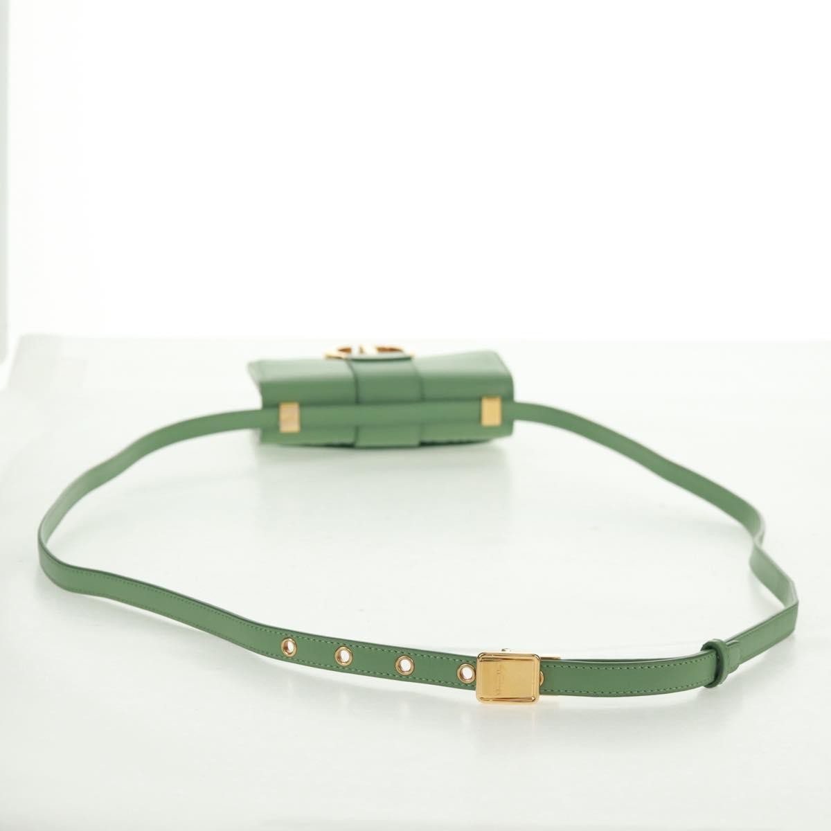 Christian Dior 30 Montaigne Flap Bag Leather Green Leather Shoulder Bag Bag (Pre-Owned)